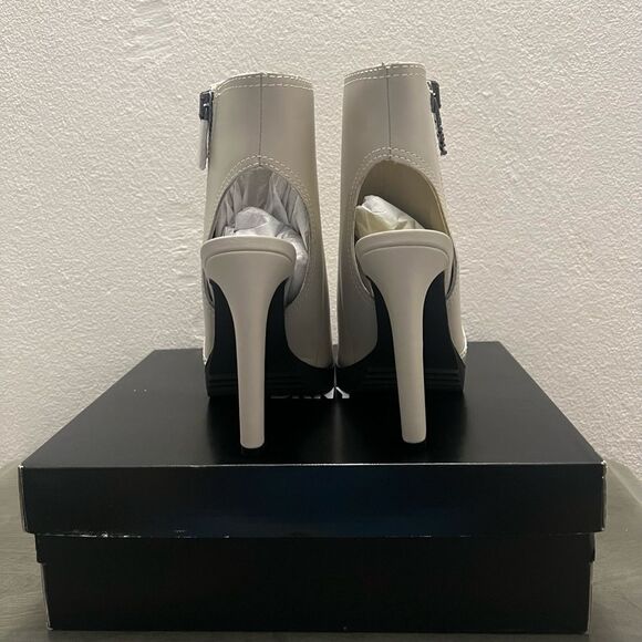 NEW DKNY Malia Square Toe Slingback Shooties Women Sz 9 Ivory Leather Block Heel - Picture 9 of 13
